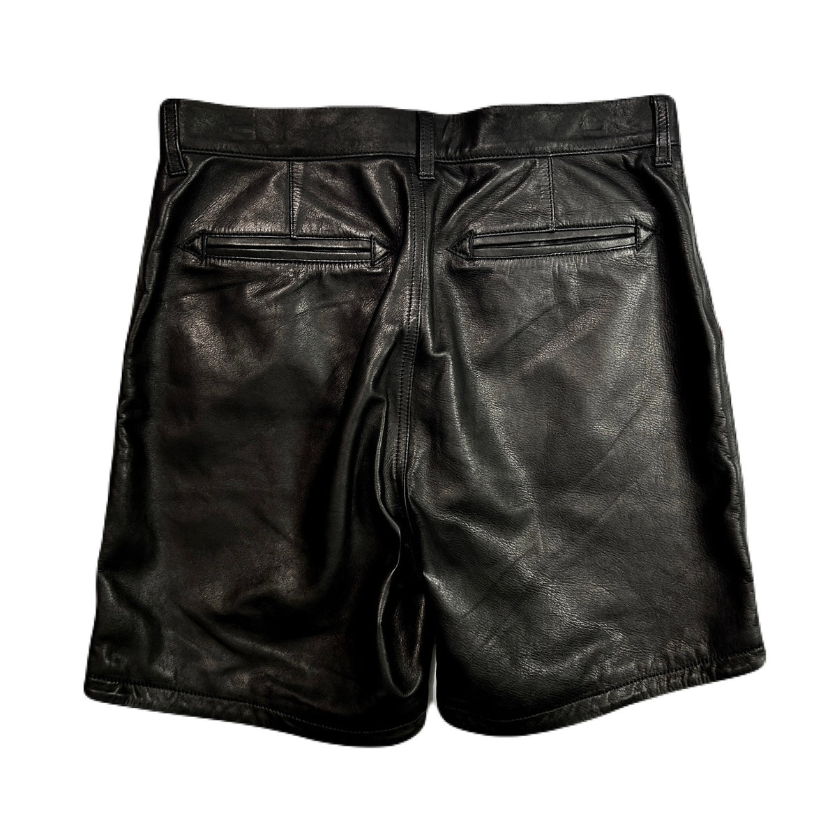 COW LEATHER SHORTS CROSSGUN WAPPEN / BLACK