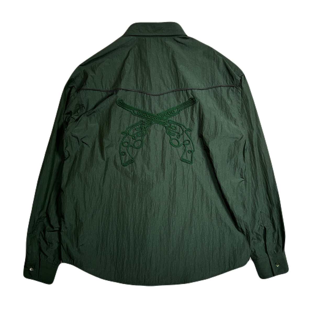 NYLON WESTERN SHIRT CROSSGUN  / GREEN
