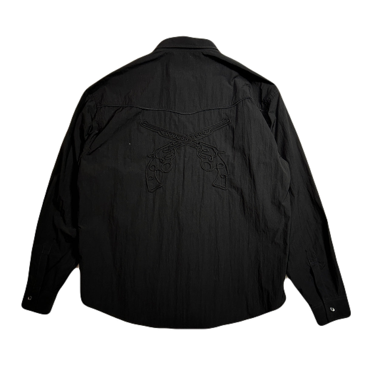 NYLON WESTERN SHIRT CROSSGUN  / BLACK