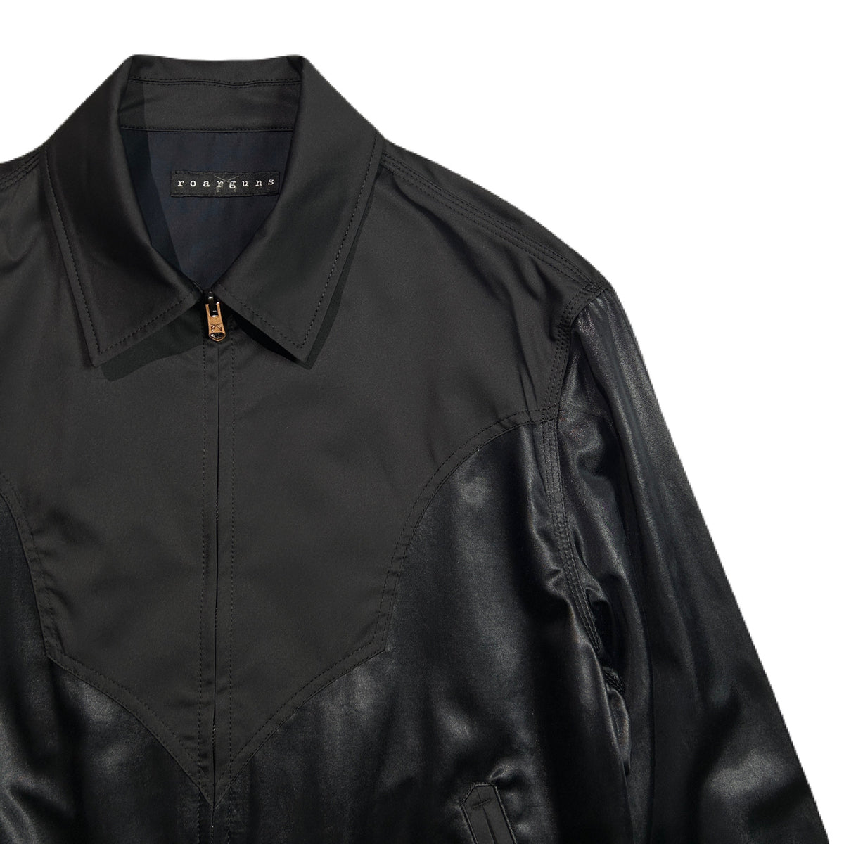 SATIN JACKET EAGLE EMBROIDERY / BLACK