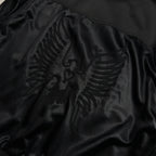 SATIN JACKET EAGLE EMBROIDERY / BLACK