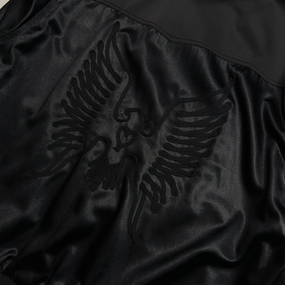 画像をギャラリービューアに読み込む, SATIN JACKET EAGLE EMBROIDERY / BLACK