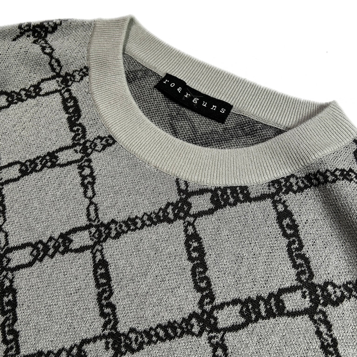 CHAIN JACQUARD KNIT / GRAY