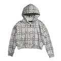 WOMENS CHAIN CHECK HOODIE / WHITE*SILVER