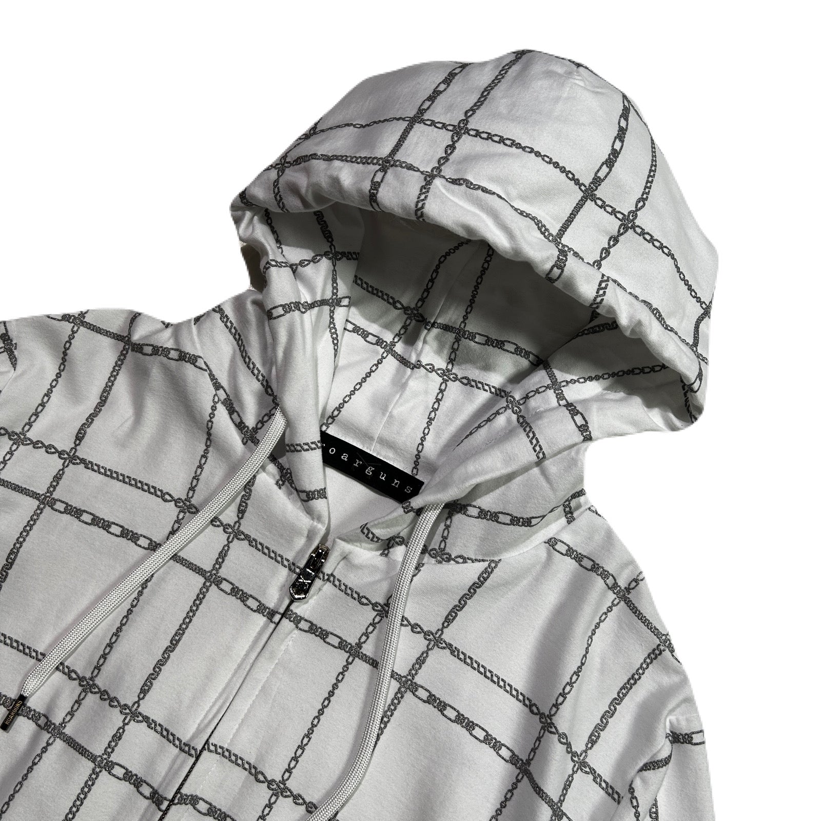 画像をギャラリービューアに読み込む, WOMENS CHAIN CHECK HOODIE / WHITE*SILVER