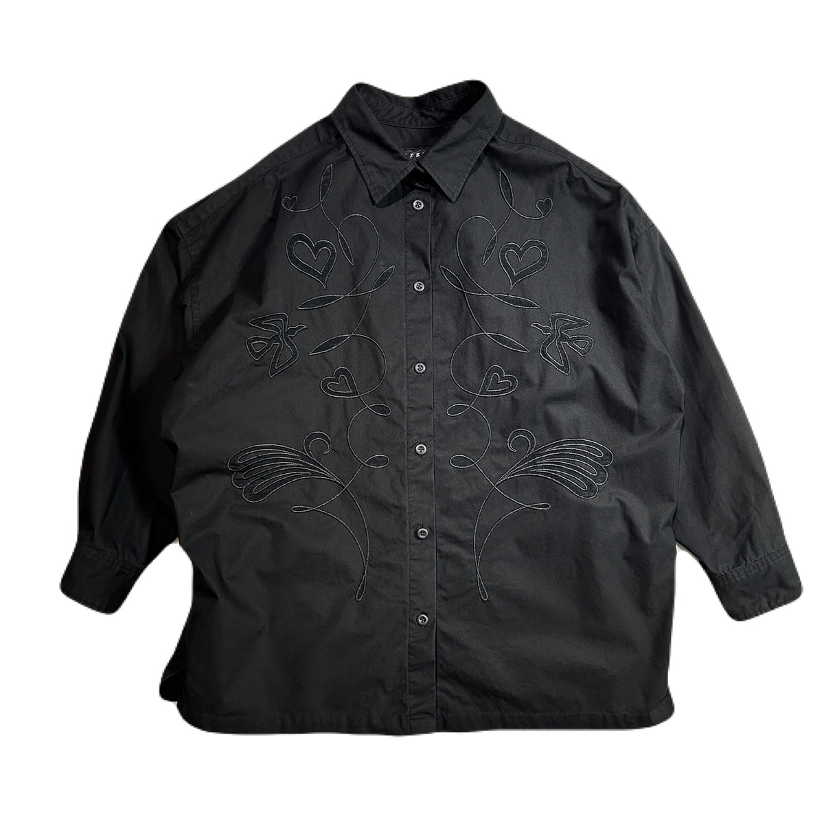 WOMENS EMBROIDERY SHIRT / BLACK