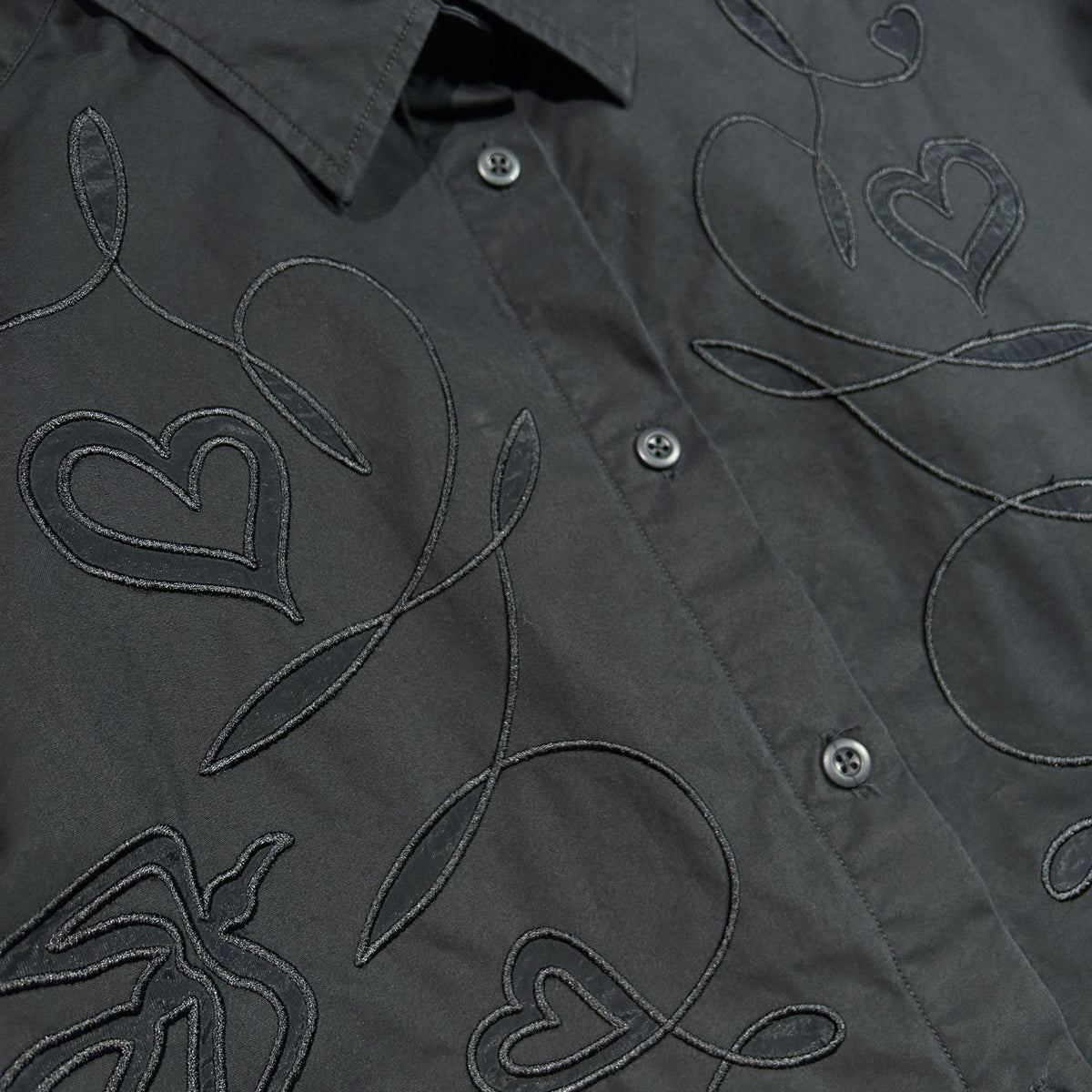 WOMENS EMBROIDERY SHIRT / BLACK