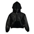 WOMENS MESH LACE HOODIE / BLACK