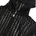 WOMENS MESH LACE HOODIE / BLACK