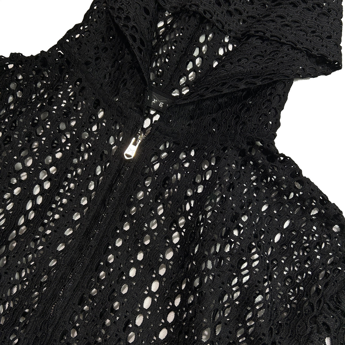WOMENS MESH LACE HOODIE / BLACK