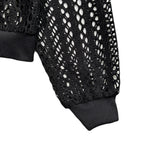 WOMENS MESH LACE HOODIE / BLACK