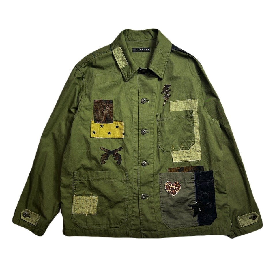 Load image into Gallery viewer, PATCH WORK REMAKE JACKET / KHAKI