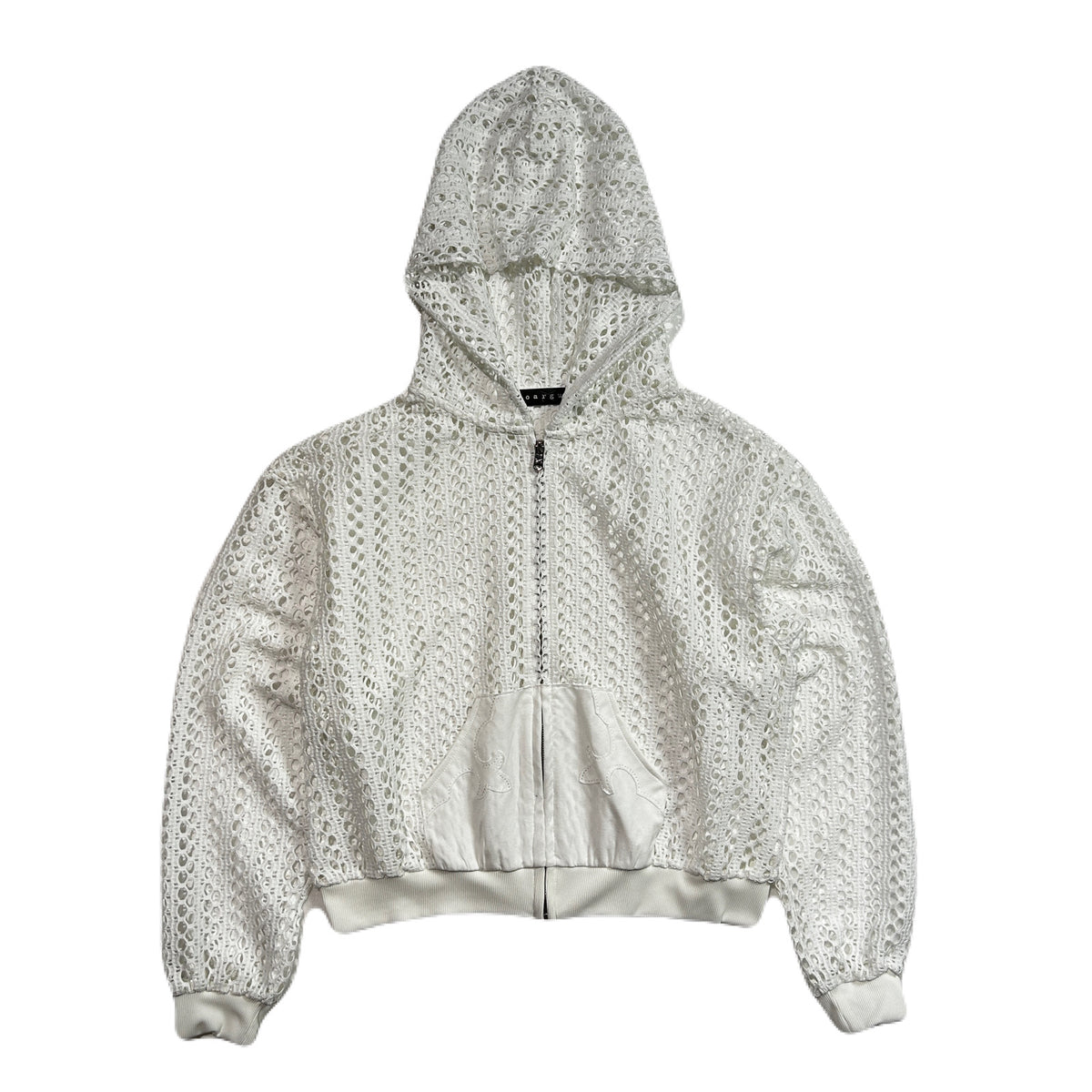 WOMENS MESH LACE HOODIE / WHITE