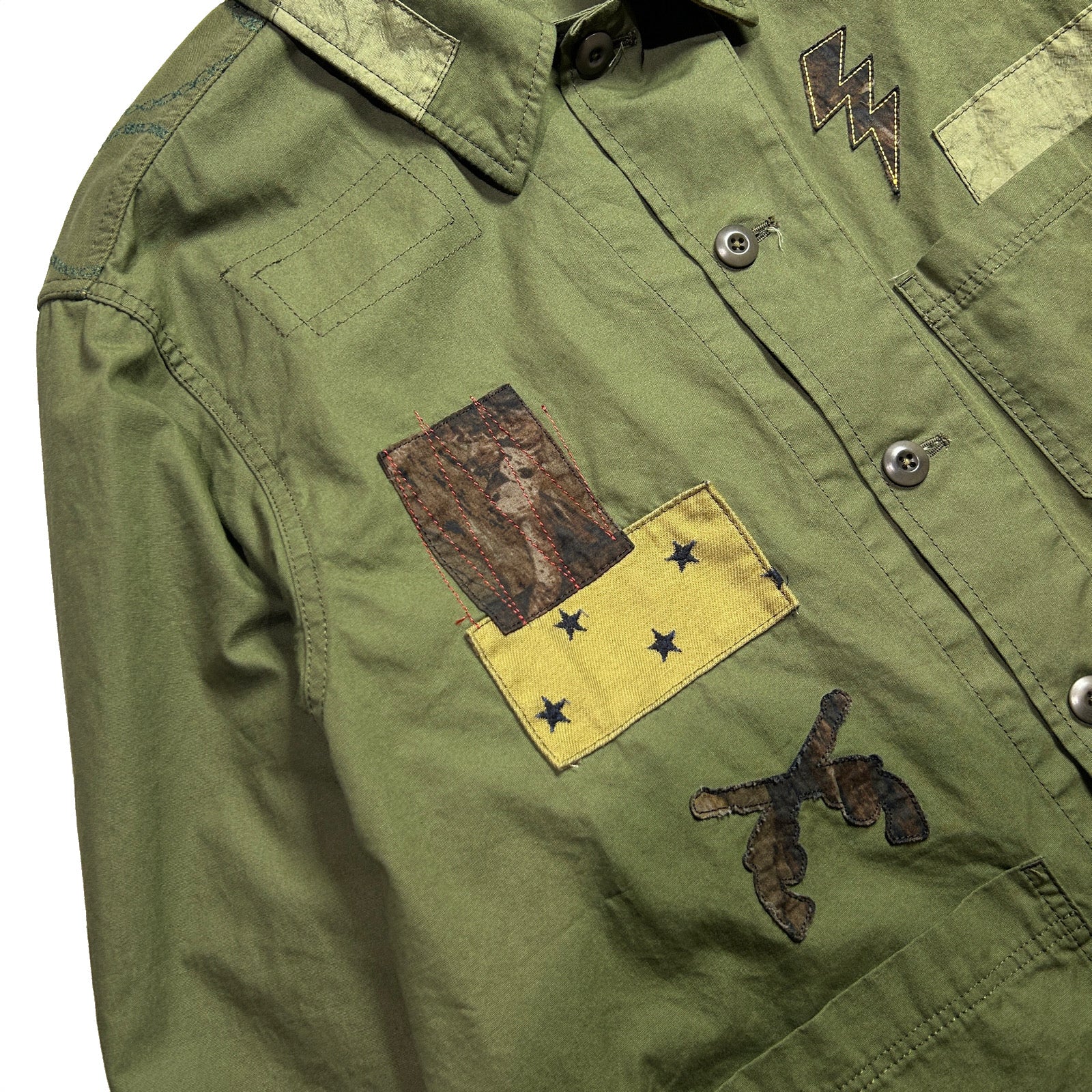 Load image into Gallery viewer, PATCH WORK REMAKE JACKET / KHAKI
