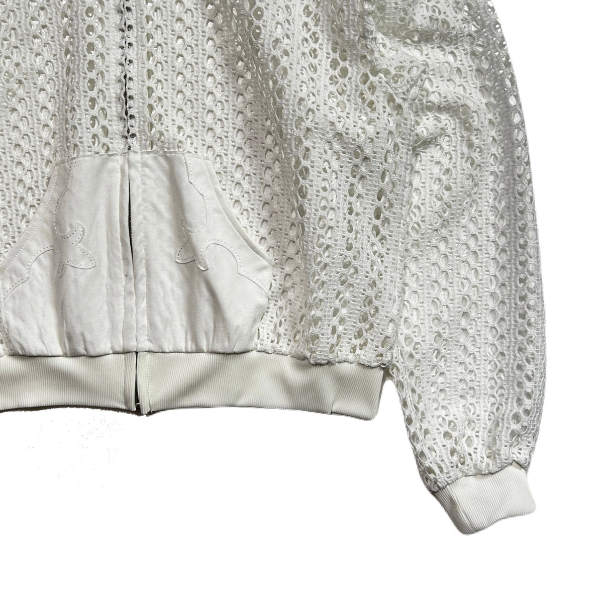 WOMENS MESH LACE HOODIE / WHITE
