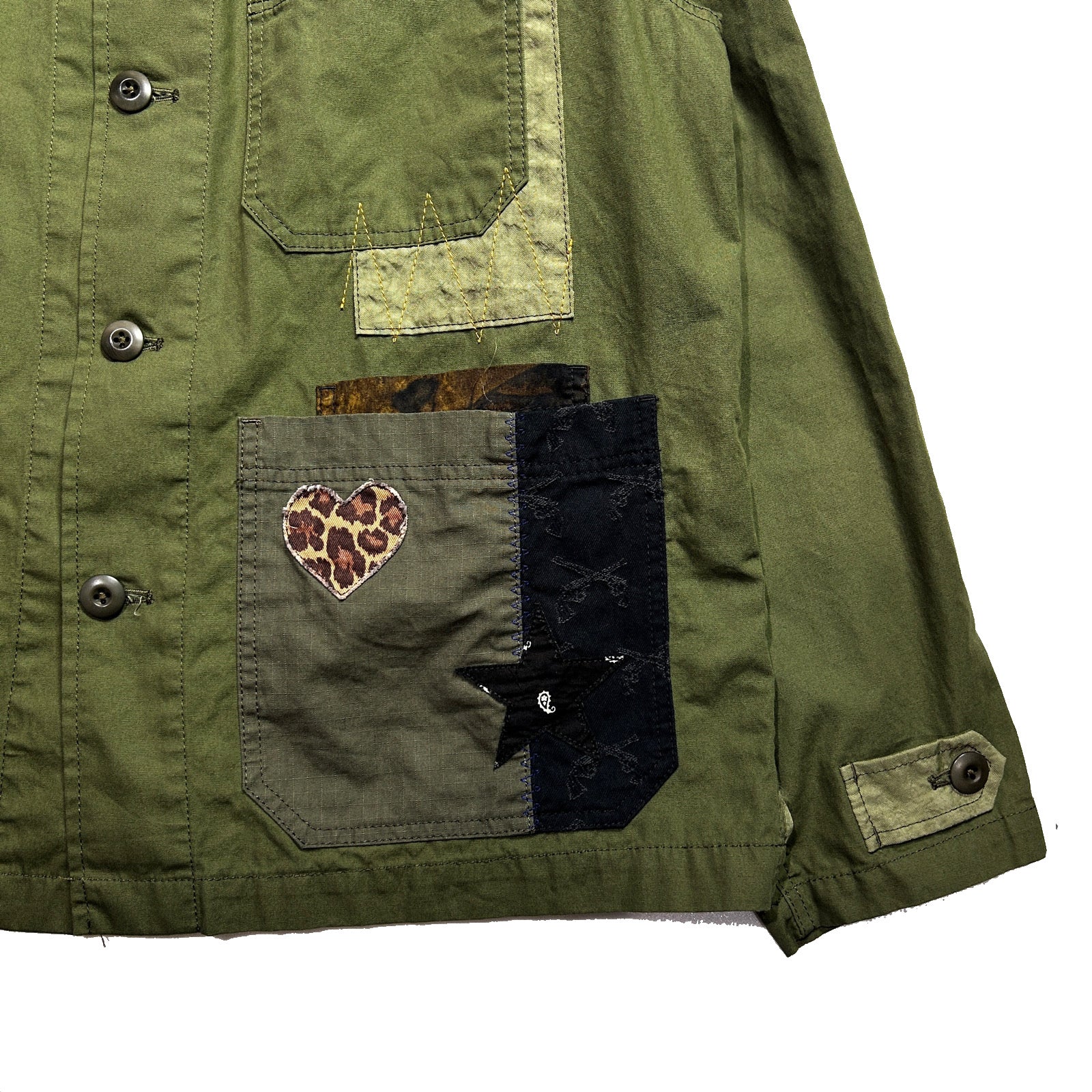 Load image into Gallery viewer, PATCH WORK REMAKE JACKET / KHAKI