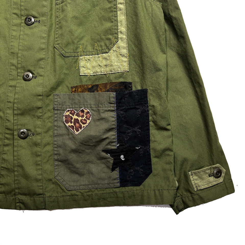 Load image into Gallery viewer, PATCH WORK REMAKE JACKET / KHAKI