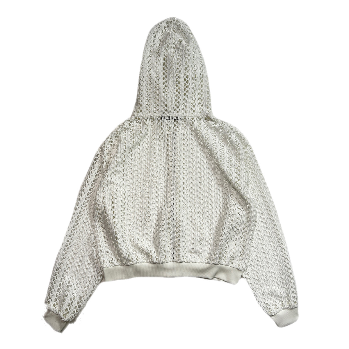 WOMENS MESH LACE HOODIE / WHITE