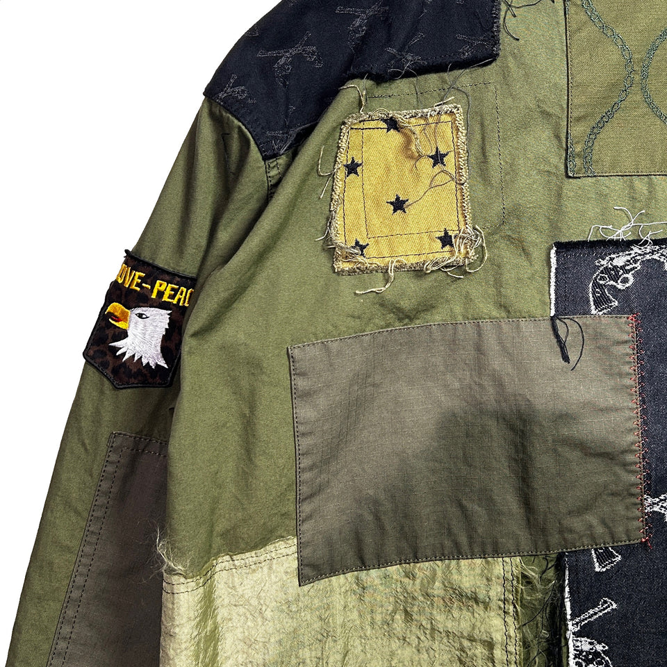 Load image into Gallery viewer, PATCH WORK REMAKE JACKET / KHAKI