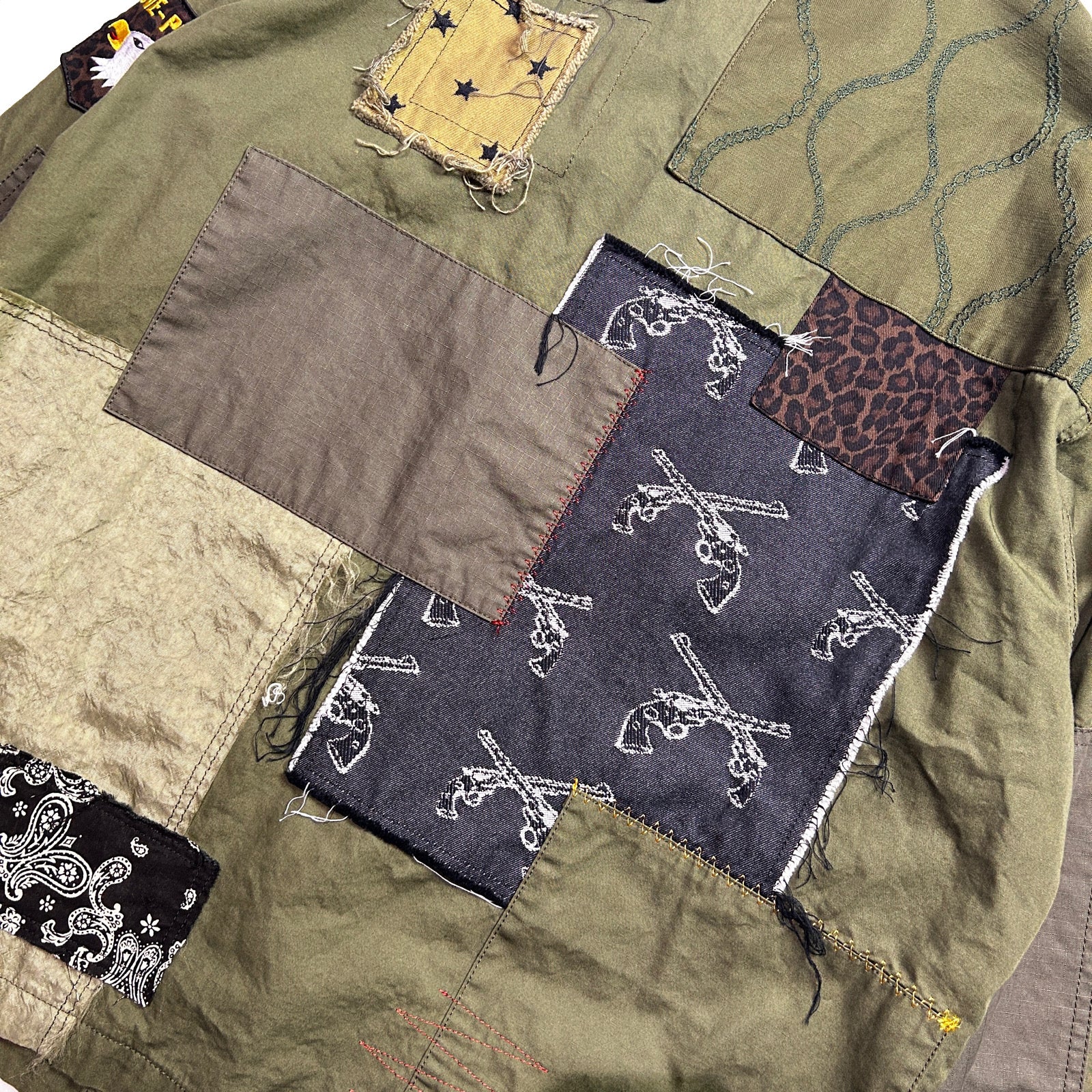 Load image into Gallery viewer, PATCH WORK REMAKE JACKET / KHAKI