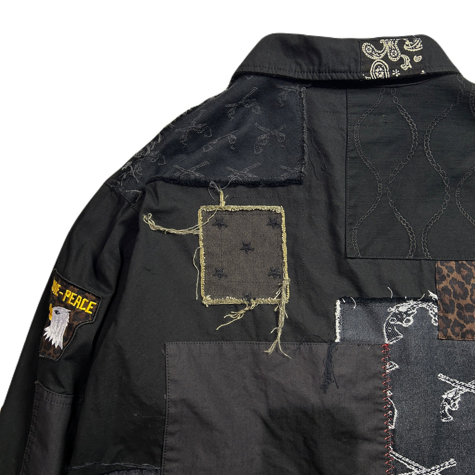 Load image into Gallery viewer, PATCH WORK REMAKE JACKET / BLACK