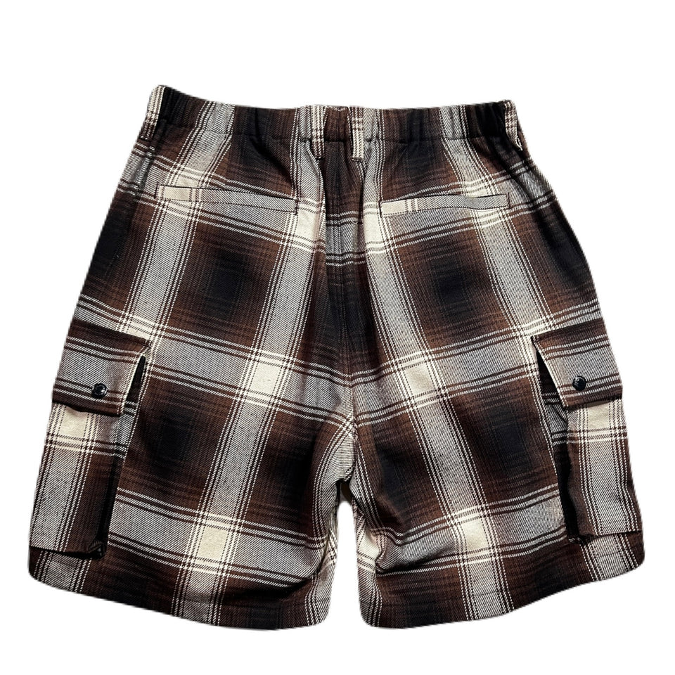 画像をギャラリービューアに読み込む, SILK CHECK SHORTS SWAROVSKI  / BROWN
