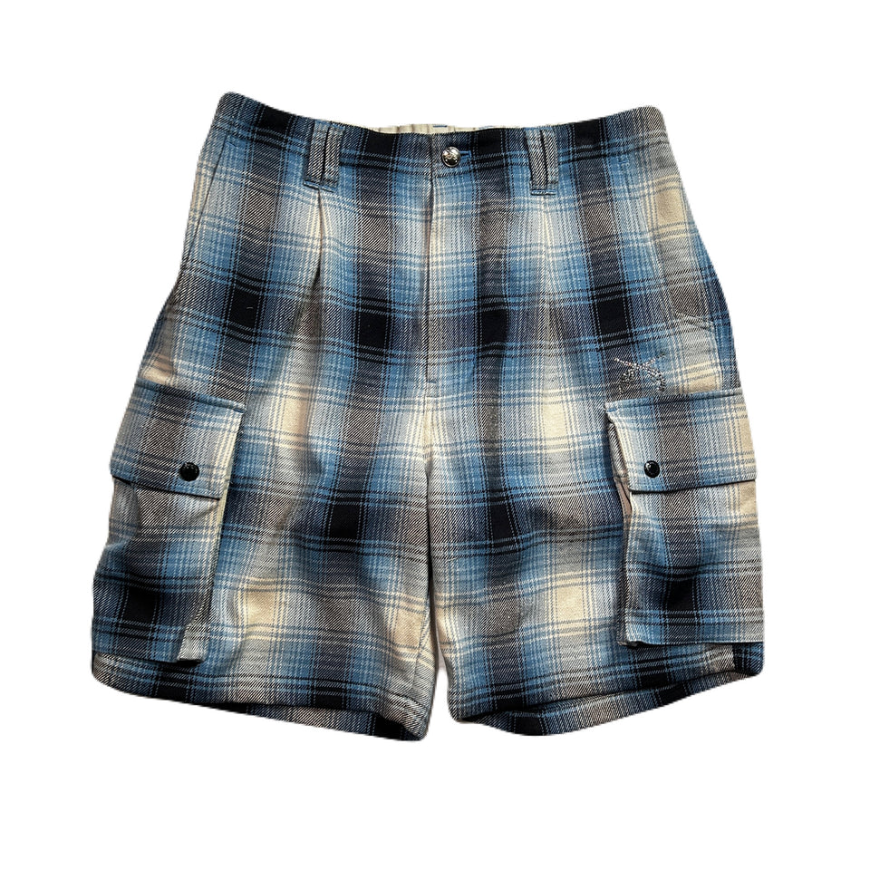 画像をギャラリービューアに読み込む, SILK CHECK SHORTS SWAROVSKI  / SAX