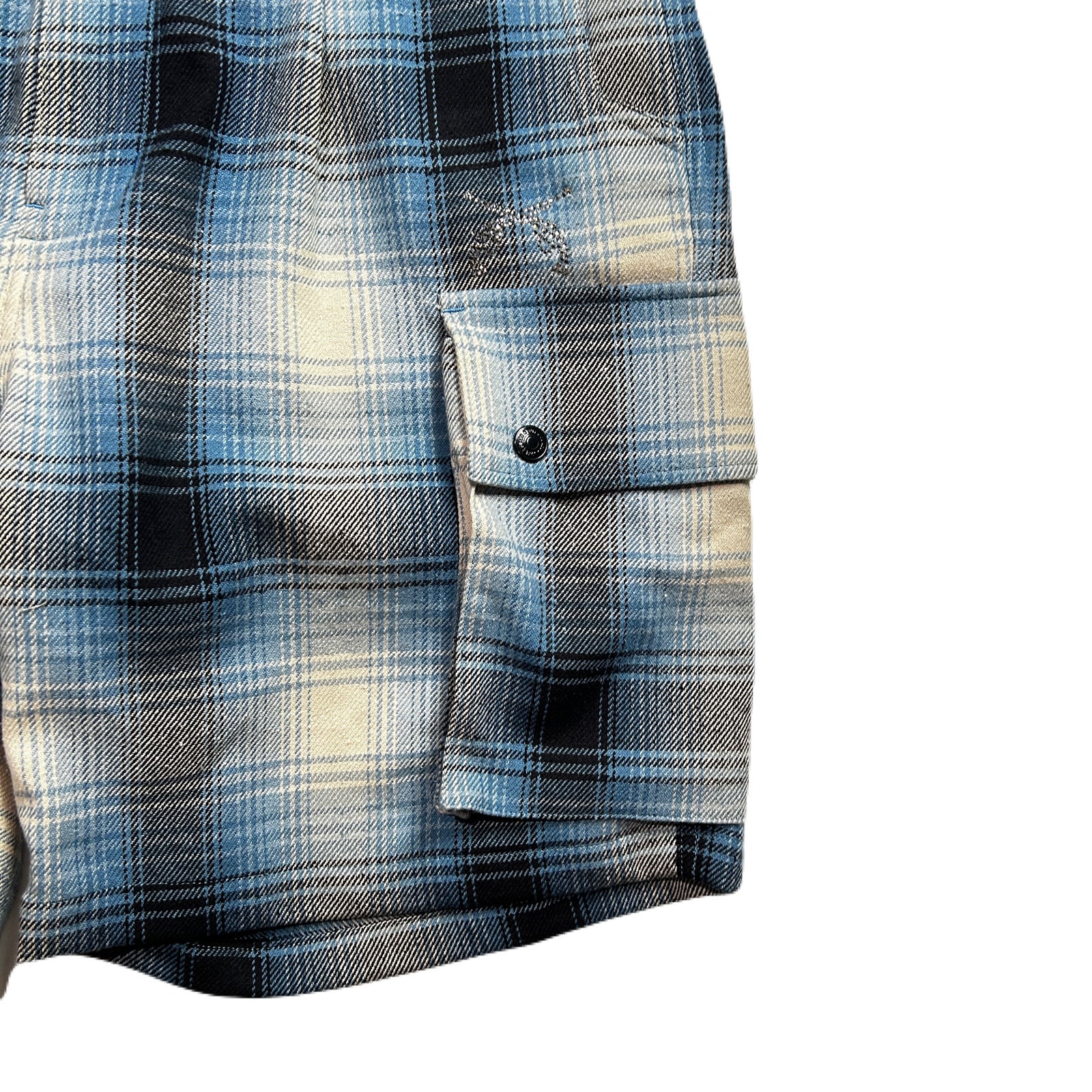 画像をギャラリービューアに読み込む, SILK CHECK SHORTS SWAROVSKI  / SAX