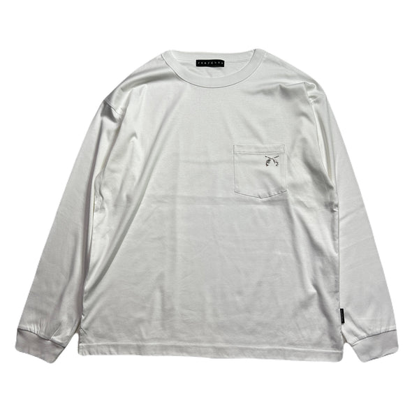 SWAROVSKI CRYSTAL CROSSGUN POCKET T-SHIRT / WHITE