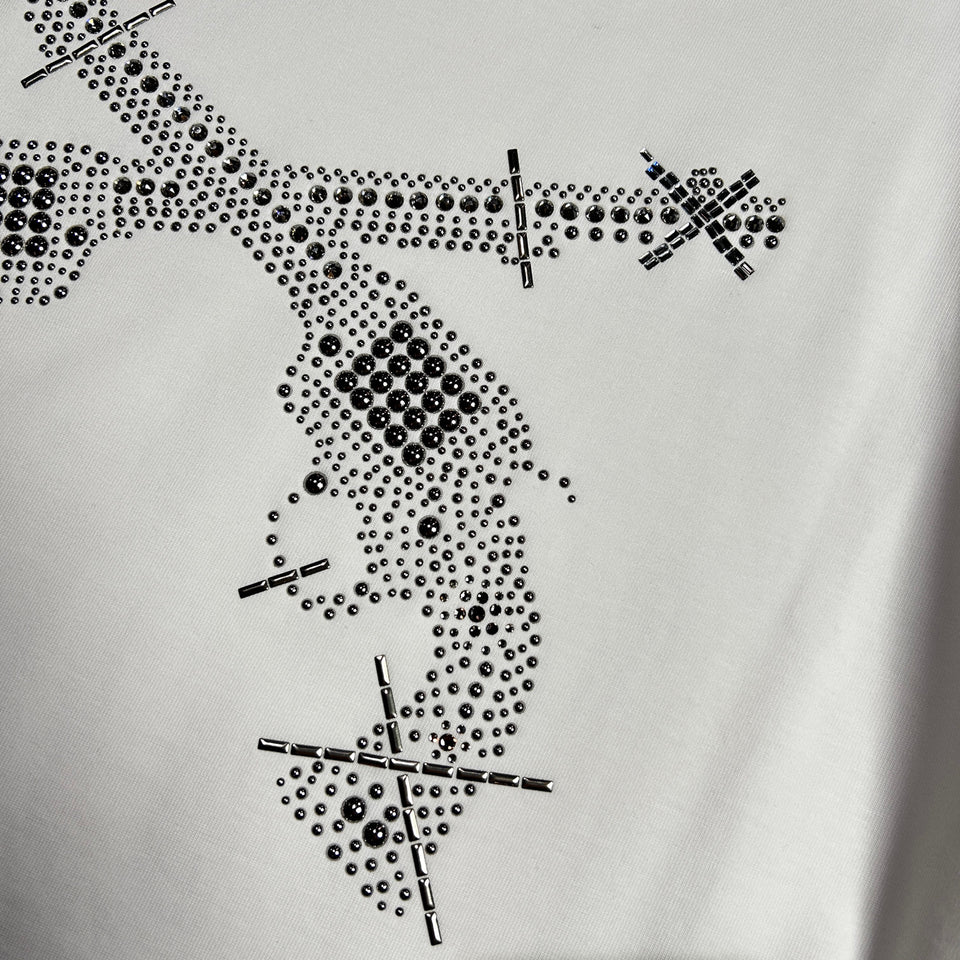 画像をギャラリービューアに読み込む, CROSSGUN CRYSTAL T-SHIRT / WHITE
