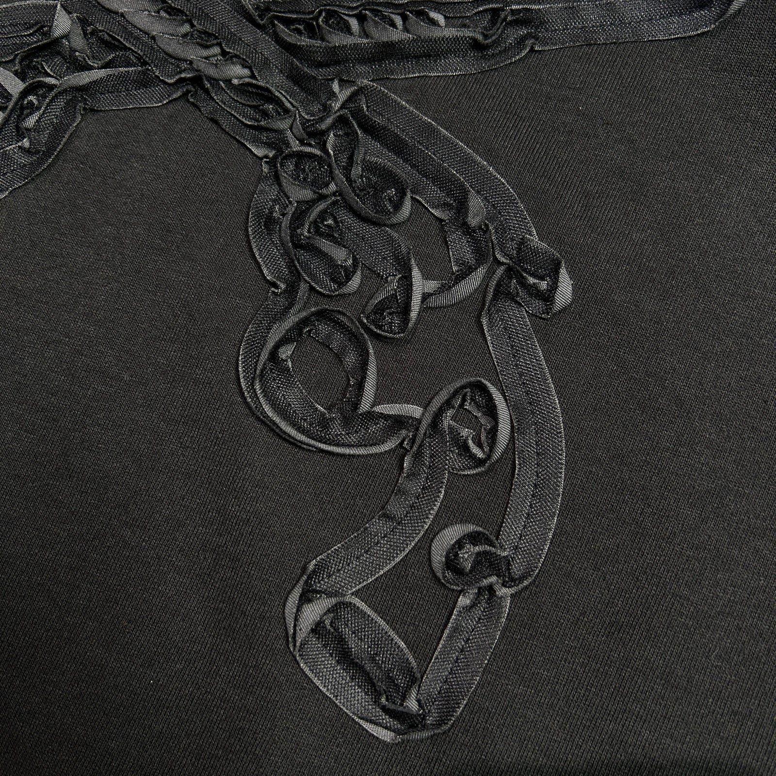 将图片加载到图库查看器，CROSSGUN TAPE EMBROIDERY T-SHIRT / BLACK