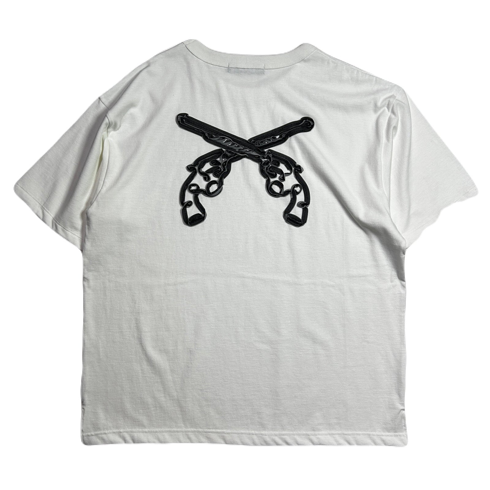 Load image into Gallery viewer, CROSSGUN TAPE EMBROIDERY T-SHIRT / WHITE