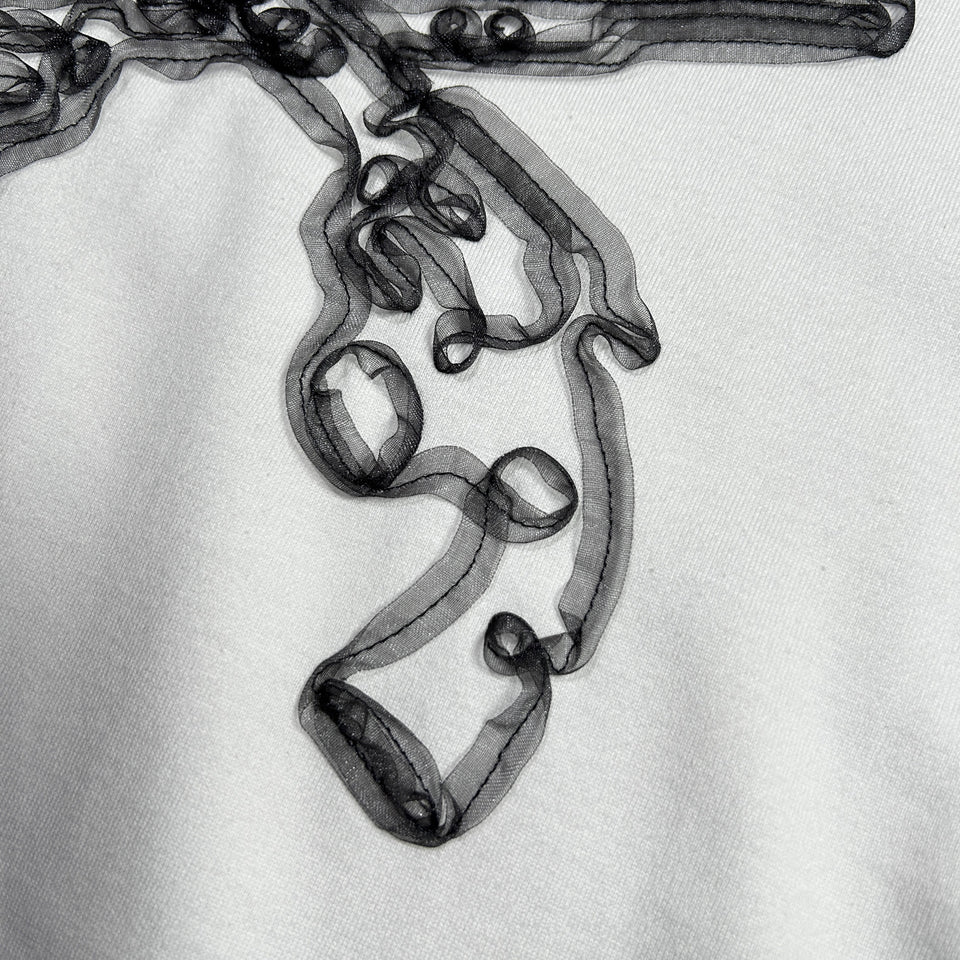 画像をギャラリービューアに読み込む, WOMENS ORGANDY CROSSGUN T-SHIRT / WHITE