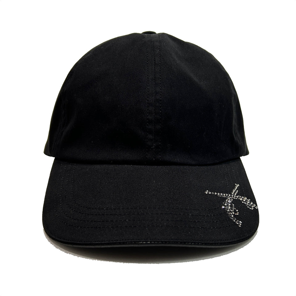 画像をギャラリービューアに読み込む, CROSSGUN CUT CRYSTAL BB CAP / BLACK*SILVER SHADE