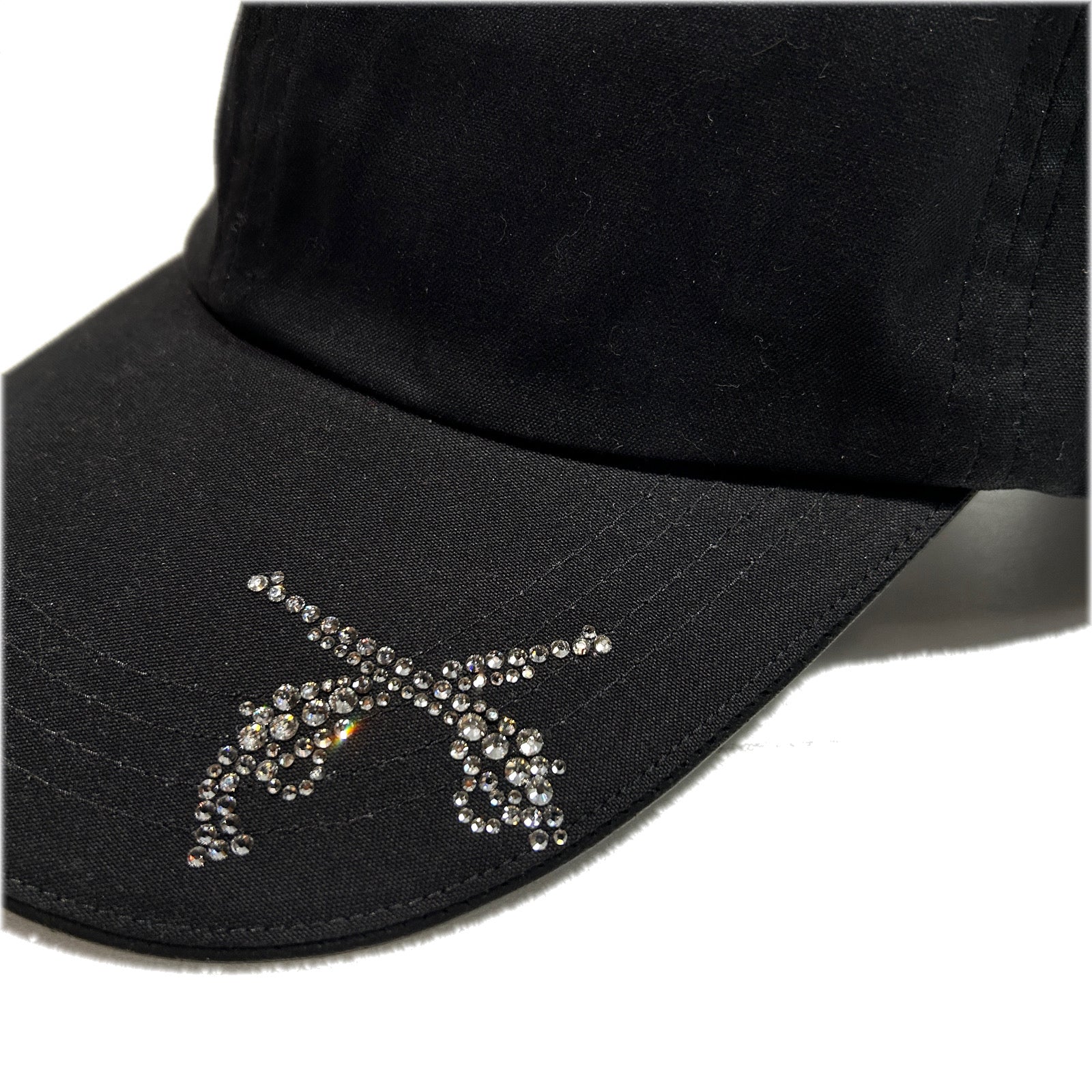 画像をギャラリービューアに読み込む, CROSSGUN CUT CRYSTAL BB CAP / BLACK*SILVER SHADE