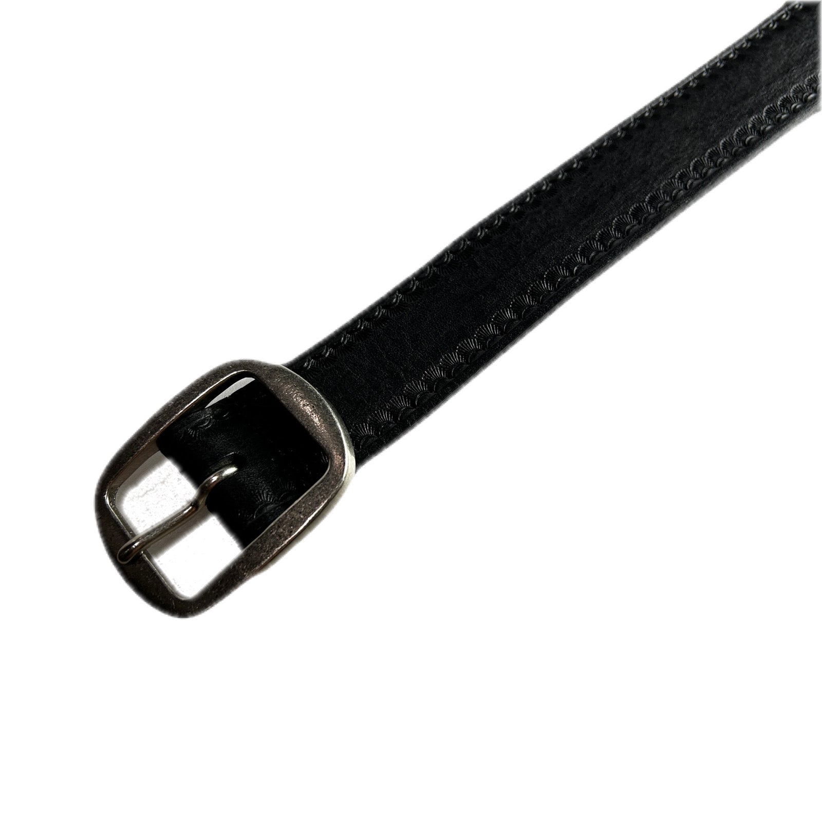 画像をギャラリービューアに読み込む, CARVING LEATHER BELT / BLACK