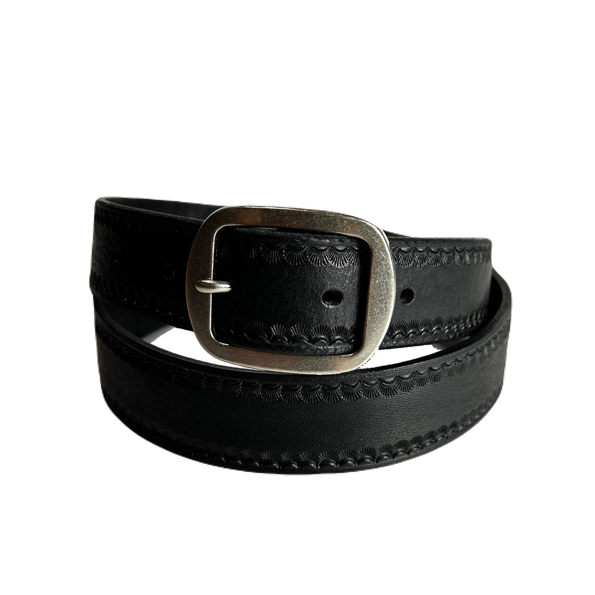 CARVING LEATHER BELT / BLACK