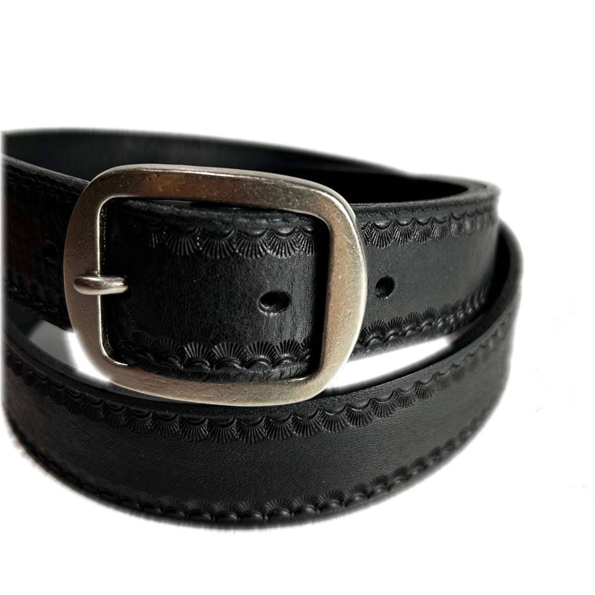 CARVING LEATHER BELT / BLACK