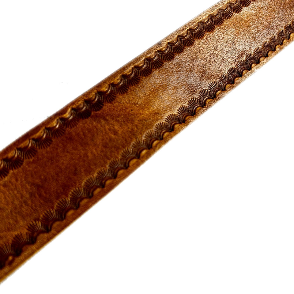 画像をギャラリービューアに読み込む, CARVING LEATHER BELT / BROWN