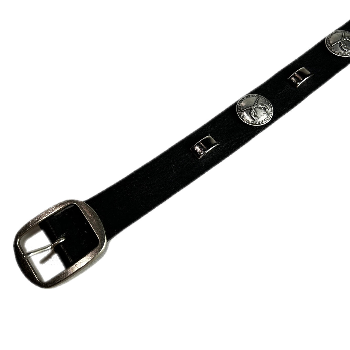CONCHO LEATHER BELT / BLACK