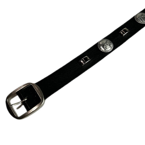 CONCHO LEATHER BELT / BLACK