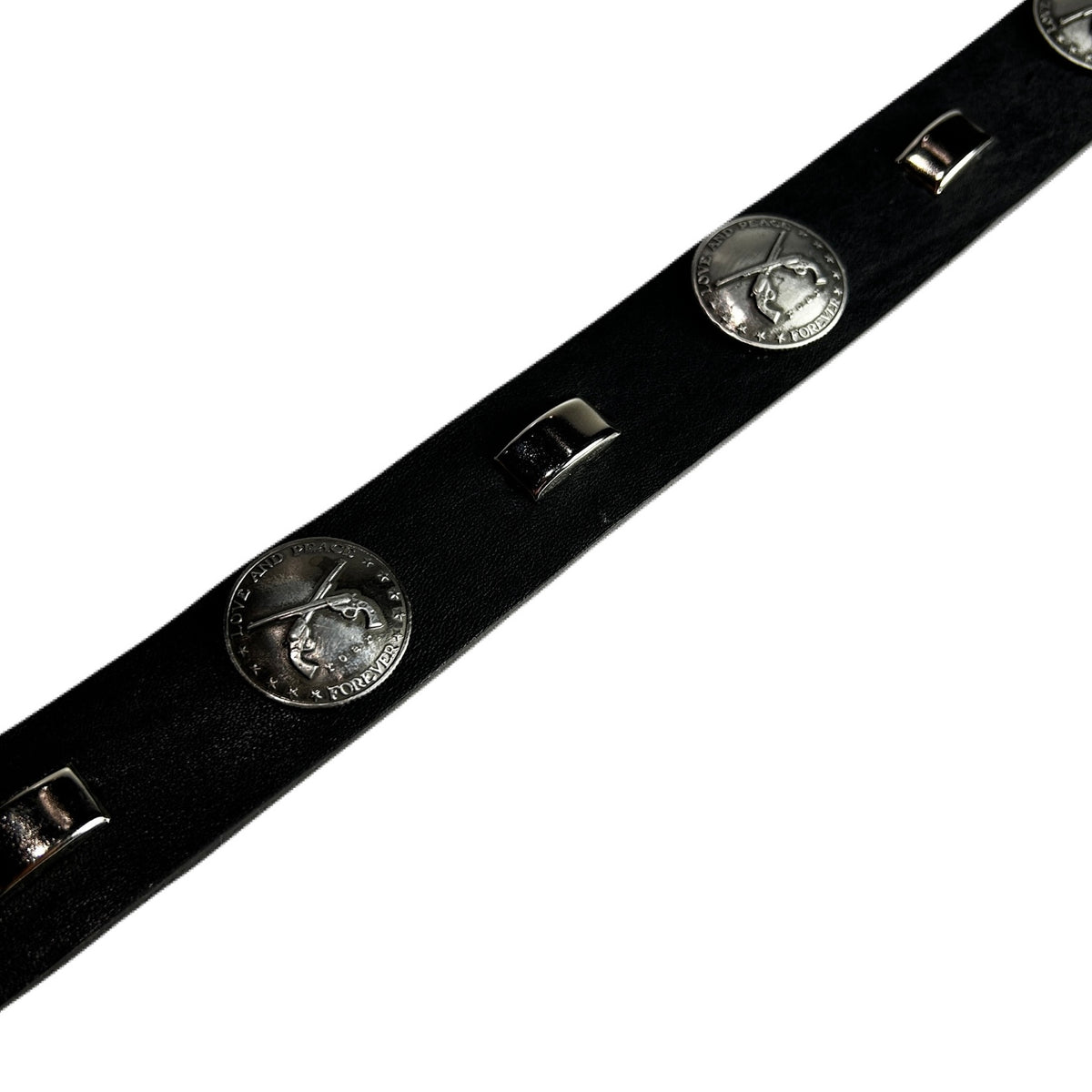 CONCHO LEATHER BELT / BLACK