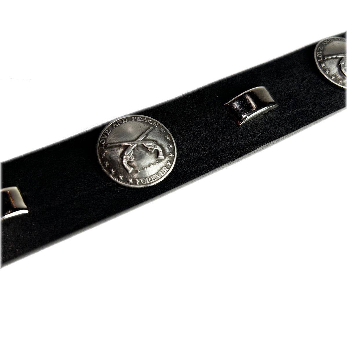 CONCHO LEATHER BELT / BLACK