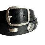 CONCHO LEATHER BELT / BLACK