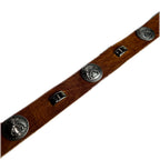CONCHO LEATHER BELT / BROWN