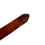 CONCHO LEATHER BELT / BROWN