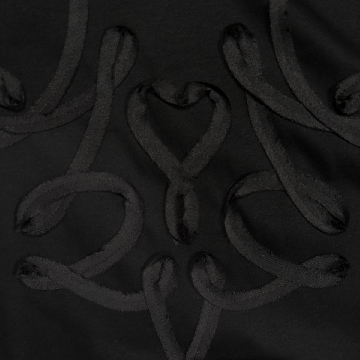 WOMENS CARD EMBROIDERY T-SHIRT / BLACK