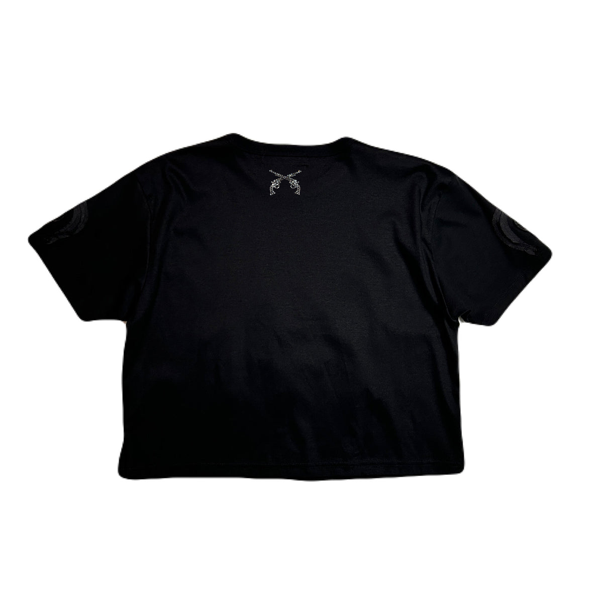 WOMENS CARD EMBROIDERY T-SHIRT / BLACK