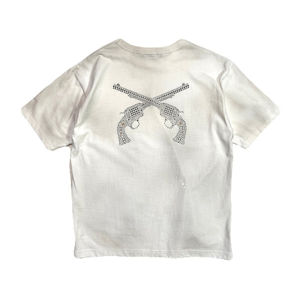 CROSSGUN CRYSTAL T-SHIRT / WHITE
