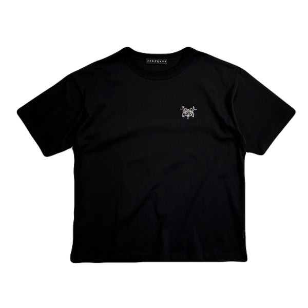 CROSSGUN EMBROIDERY x CRYSTAL T-SHIRT / BLACK